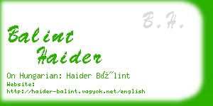 balint haider business card